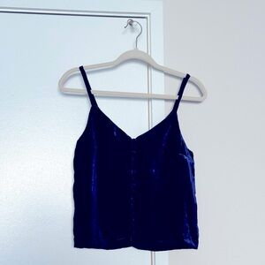 Madewell Navy velvet cami with buttons 00